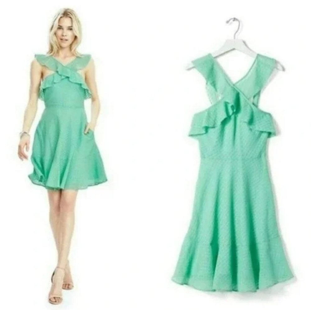 Banana Republic Criss Cross Mint Green Dress